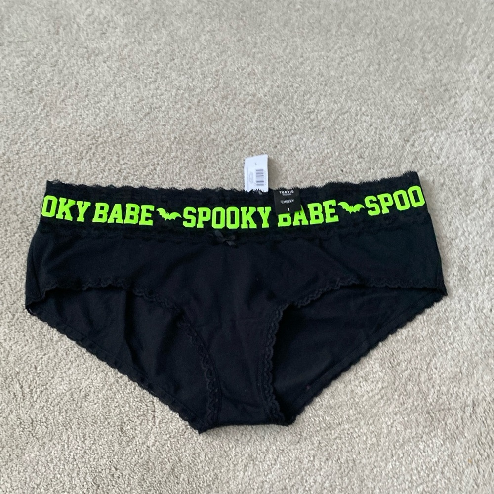 Torrid Plus 1X Cheeky Spooky Babe Halloween Goth Underwear Panty NWT